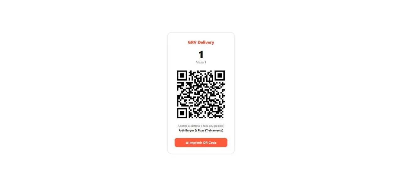 QR code da mesa