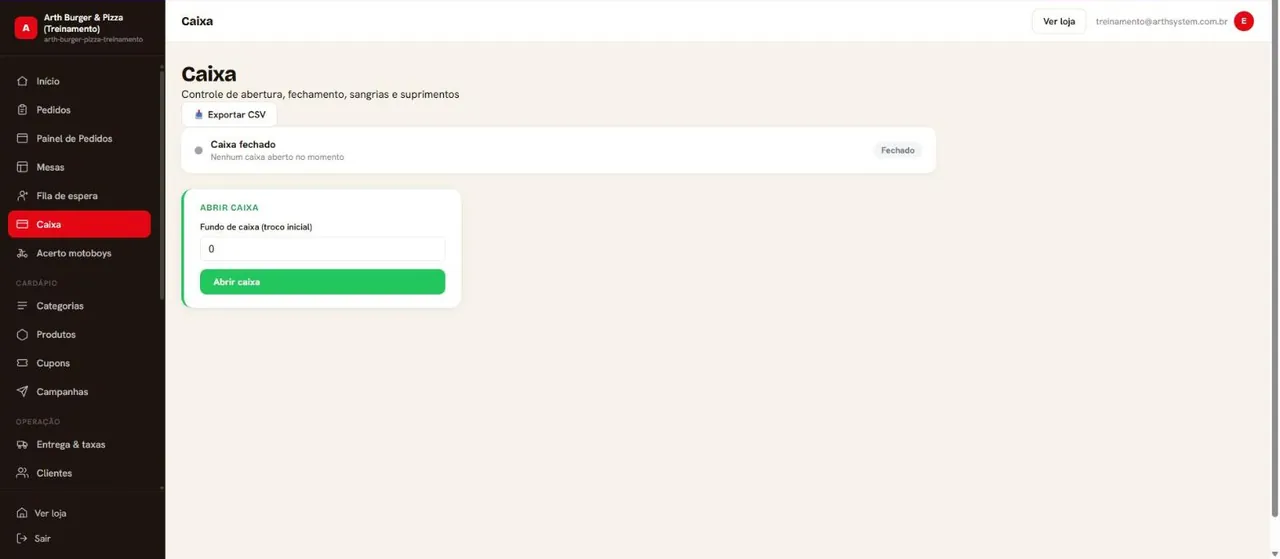 Caixa fechado