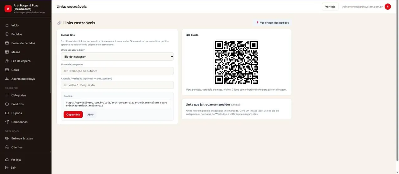 Links rastreáveis