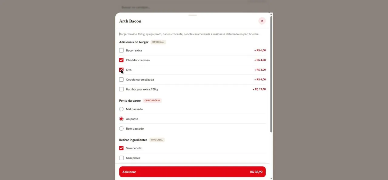 Adicionais marcados