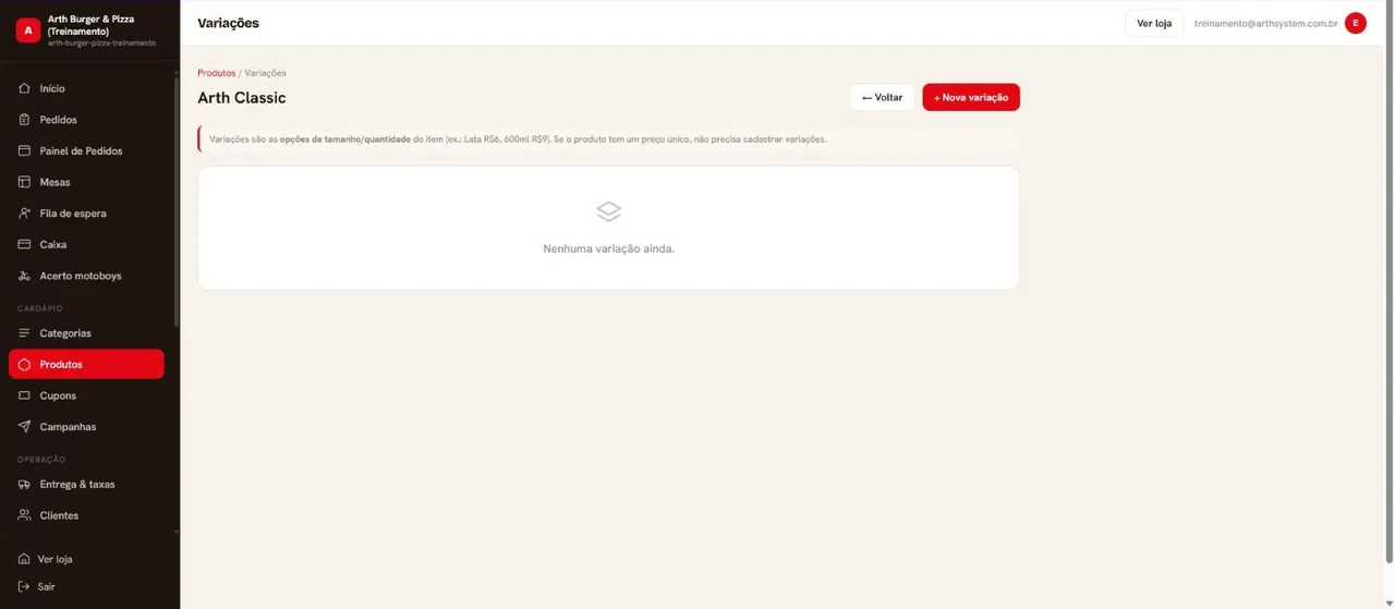 Variações vazias